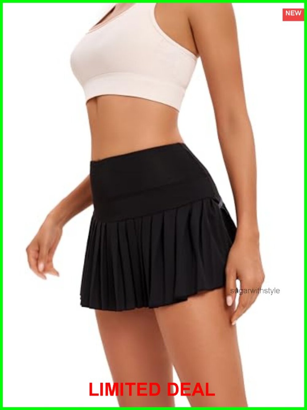 Women's Pleated Tennis Skort with Pockets Built-in Shorts High Waisted - Picture 5 of 6
